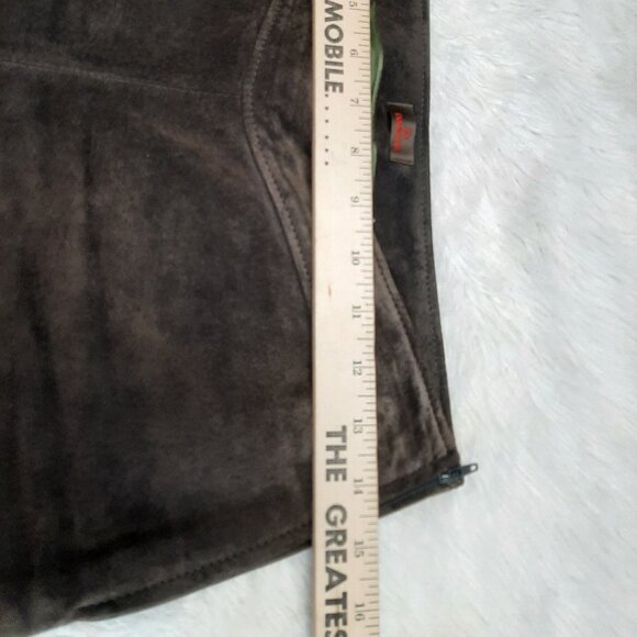 Danier Womens Brown Suede Leather Bootcut Pants Size 4 - Picture 5 of 11